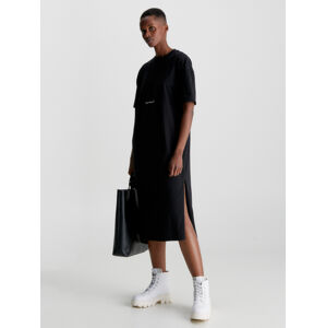 Calvin Klein dámské černé šaty INSTITUTIONAL LONG T-SHIRT DRESS - S (BEH)